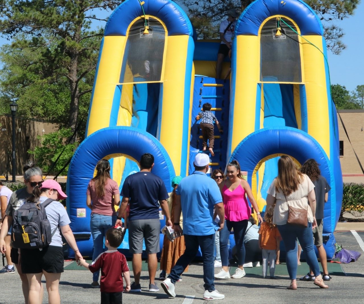Kingsland Baptist Church held its annual international festival Saturday March 25 at the church, 20555 Kingsland Blvd. The festival had plenty of kid-friendly attractions such as this slide.